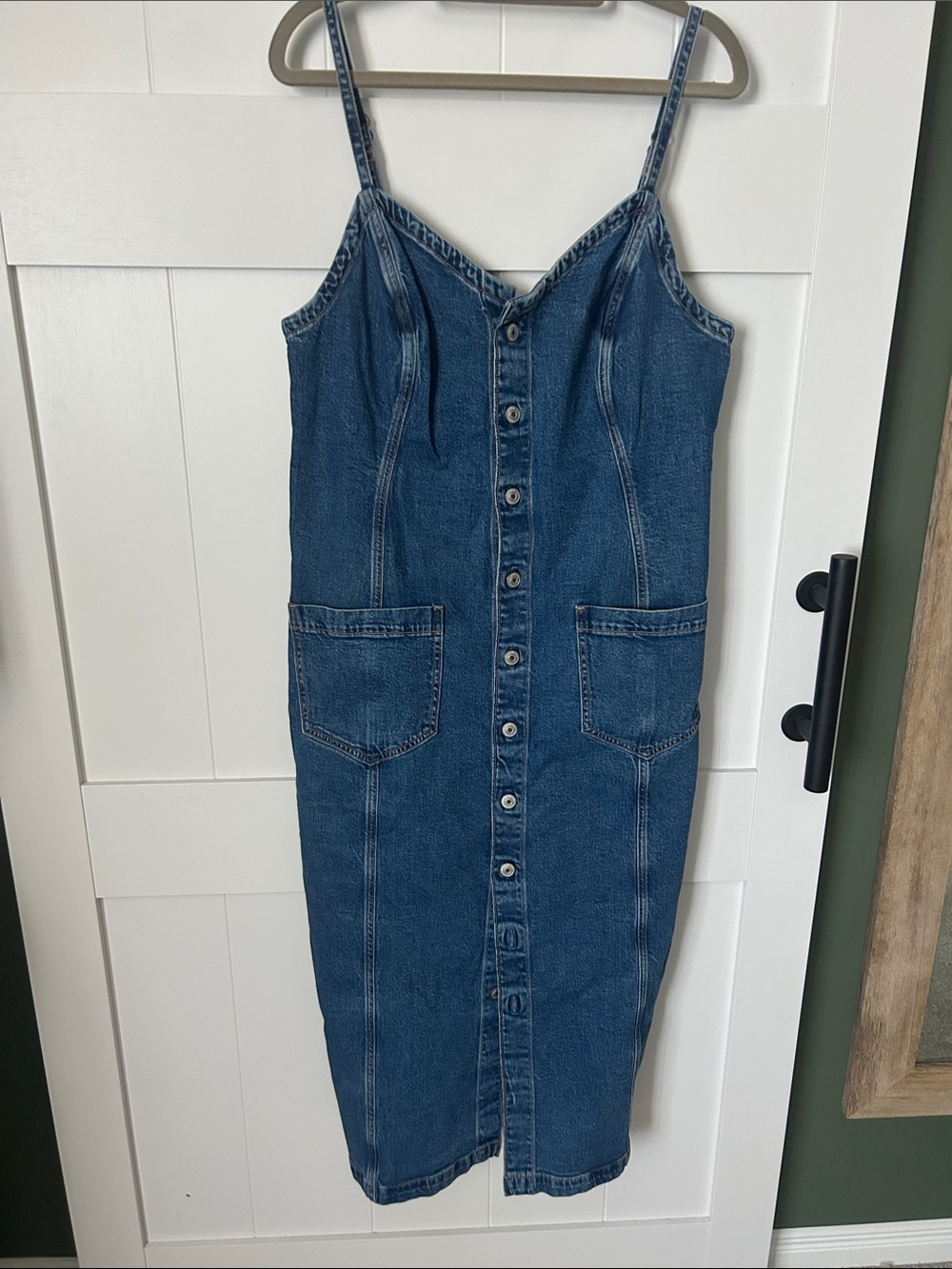 American Eagle Denim Button-Front Dress - Blue - Picture 4 of 5